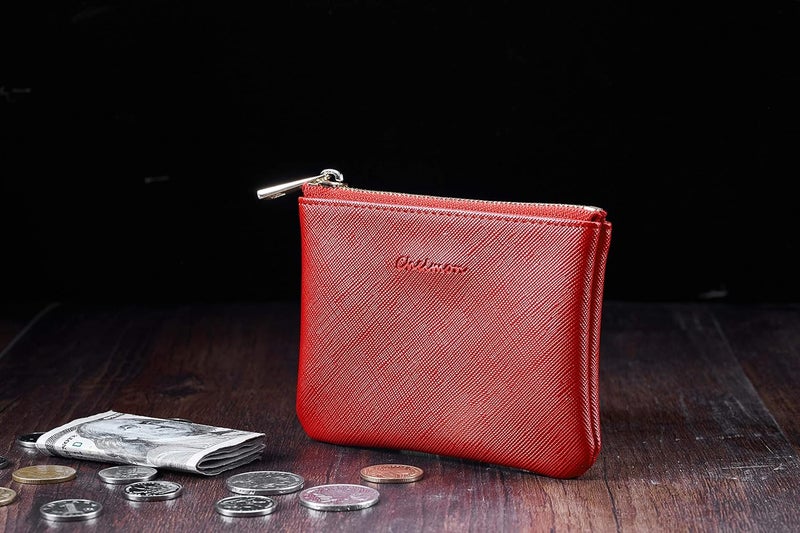 Chelmon Vegan Leather Coin Purse Pouch Change Purse With Zipper For Men Women - Image 5